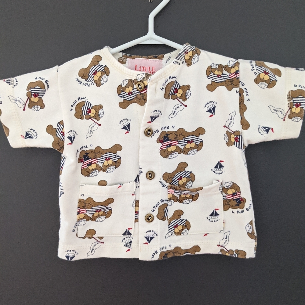 Vintage button down sailor bear t-shirt